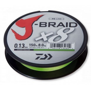 Шнур Daiwa J-Braid X8 Chartreuse 0.10mm 13lb 150m