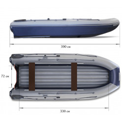 Надувная моторная лодка ФЛАГМАН DK 390 IGLA серо/синий