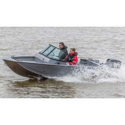 Лодка Volzhanka 44 Fish с мотором YAMERy EF40FEL-T карбон/серая 44F 10 B424