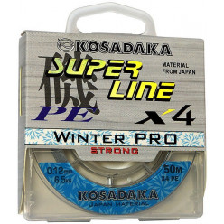 Плетеный шнур Kosadaka зимний Super Line PE Winter PRO X4 0,20 50м  голубая