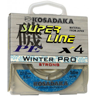 Плетеный шнур Kosadaka зимний Super Line PE Winter PRO X4 0,20 50м  прозрачная