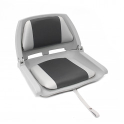 Сиденье пластмассовое складное с подложкой Molded Fold-Down Boat Seat,серо-чёрное (арт.75109GC)