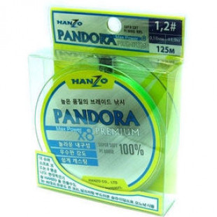 Леска плетеная Hanzo Pandora Premium X8 0,19мм 125м #1.2 Сhartreuse