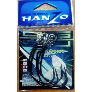 Крючок офсетный Hanzo Offset Worm Неavy BLN №1/0 (уп. 5 шт.)