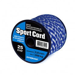 Шнур плетеный Sport Cord 2,5мм тест 150кг 12 прядей 40м двухцветный катушка