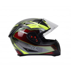 Шлем мото интеграл HIZER J5311 #4 (XL) gray/neon yellow