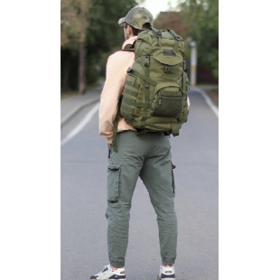 Рюкзак тактический 50л с клапаном цв. хаки