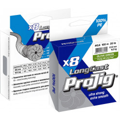 Плетеный шнур ProJig X8 Long Cast   0.50мм 100м 50кг