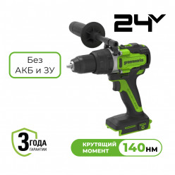 Дрель-шуруповерт ударная акк. Greenworks GD24DD140 3707607