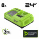 Ультрабыстрое зарядное устройство Greenworks G24C8 2958707