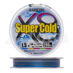 Плетеный шнур Duel PE Hardcore Super Cold  X8 200м 5color # 1.5 / 13.5 kg