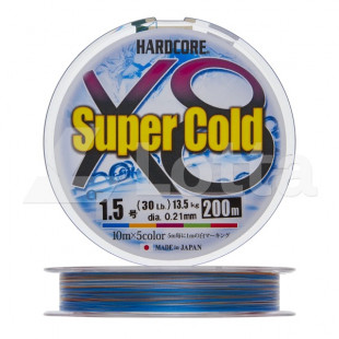 Плетеный шнур Duel PE Hardcore Super Cold  X8 200м 5color # 1.5 / 13.5 kg