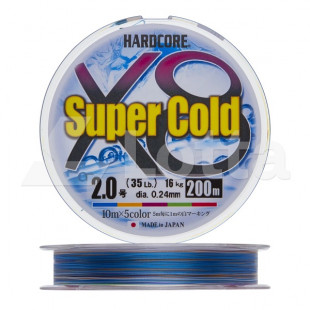 Плетеный шнур Duel PE Hardcore Super Cold  X8 200м 5color # 2,0 / 16 kg