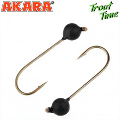 Джиг.Akara Trout Time Шар вольфрам 0,7 г. 4мм. кр. № 4 Black (3шт)